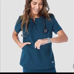 NWT Figs Kasane Top Caribbean Blue